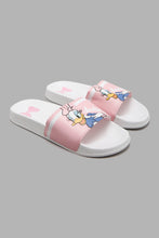 Load image into Gallery viewer, Redtag-White-Daisy-Duck-Slide-Sliders-Senior-Girls-5 to 14 Years
