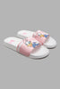 Redtag-White-Daisy-Duck-Slide-Sliders-Senior-Girls-5 to 14 Years