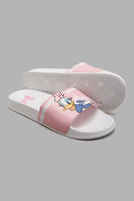 Load image into Gallery viewer, Redtag-White-Daisy-Duck-Slide-Sliders-Senior-Girls-5 to 14 Years
