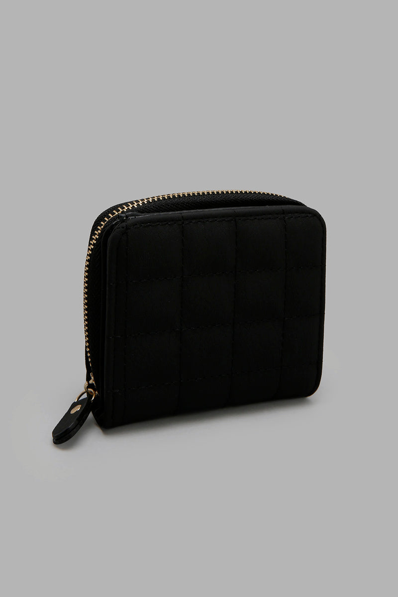 Redtag-Black-Quilted-Purse-Colour:Black,-Filter:Girls-Accessories,-GIR-Purses,-New-In,-New-In-GIR-ACC,-Non-Sale,-W21A-Girls-