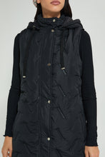 تنزيل الصورة على معرض الصور، Redtag-Black-Sleeveless-Padded-Jacket-With-Hoodie-Jackets-Women&#39;s-
