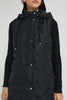 Redtag-Black-Sleeveless-Padded-Jacket-With-Hoodie-Jackets-Women's-