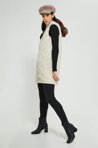 Redtag-Ivory-Sleeveless-Padded-Jacket-With-Hoodie-Jackets-Women's-