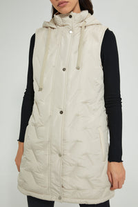 Redtag-Ivory-Sleeveless-Padded-Jacket-With-Hoodie-Jackets-Women's-