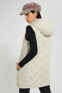 Redtag-Ivory-Sleeveless-Padded-Jacket-With-Hoodie-Jackets-Women's-