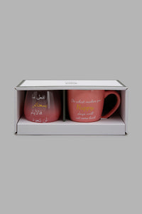 Redtag-Pink-Do-What-Makes-You-Happy-Days-Will-Not-Come-Back-Gift-Set-(2-Piece)-Mugs-Home-Dining-