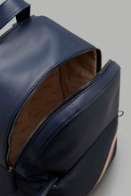 تنزيل الصورة على معرض الصور، Redtag-Navy-With-Multicolour-Stripe-Backpack-Backpacks-Men&#39;s-
