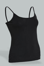 Load image into Gallery viewer, Redtag-Black-Plain-Strappy-Vest-Vests-Women&#39;s-
