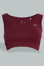 Load image into Gallery viewer, Redtag-Burgundy-Sports-Bra-Colour:Burgundy,-Filter:Women&#39;s-Clothing,-New-In,-New-In-Women,-Non-Sale,-SBA,-Section:Women,-W21B,-Women-T-Shirts-Women&#39;s-
