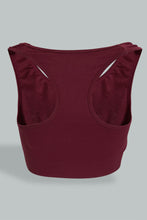 Load image into Gallery viewer, Redtag-Burgundy-Sports-Bra-Colour:Burgundy,-Filter:Women&#39;s-Clothing,-New-In,-New-In-Women,-Non-Sale,-SBA,-Section:Women,-W21B,-Women-T-Shirts-Women&#39;s-
