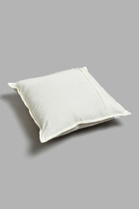 Redtag-Off-White/Gold-Woven-Cushion-BED-PHANTASMAGORIA-3,-Colour:White,-Filter:Home-Bedroom,-HMW-BED-Cushions,-New-In,-New-In-HMW-BED,-Non-Sale,-Section:Homewares,-W21B-Home-Bedroom-