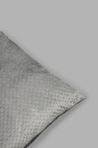 Redtag-Grey-Velvet-Cushion-Colour:Grey,-Filter:Home-Bedroom,-HMW-BED-Cushions,-New-In,-New-In-HMW-BED,-Non-Sale,-S22B,-Section:Homewares-Home-Bedroom-