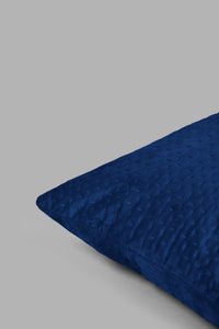 Redtag-Navy-Velvet-Cushion-Colour:Navy,-Filter:Home-Bedroom,-HMW-BED-Cushions,-New-In,-New-In-HMW-BED,-Non-Sale,-S22B,-Section:Homewares-Home-Bedroom-