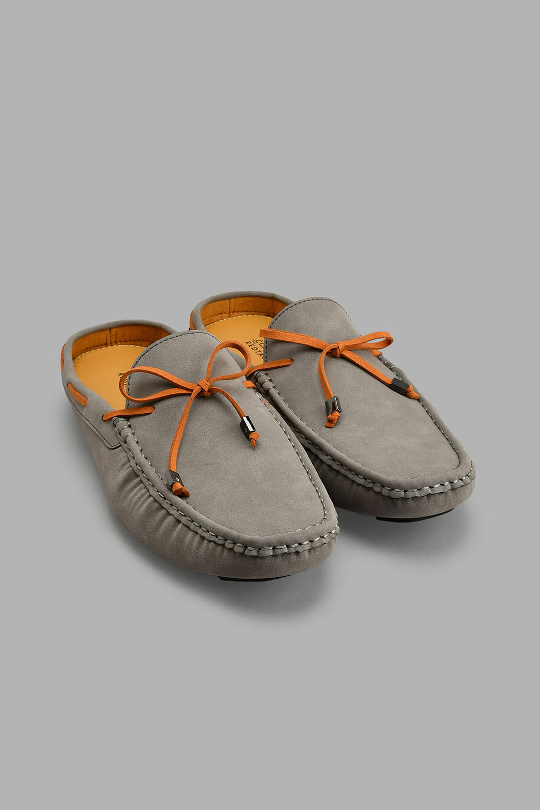 Redtag-Grey-Mule-With-Bow-Trim-Colour:Grey,-Filter:Men's-Footwear,-Men-Casual-Shoes,-New-In,-New-In-Men-FOO,-Non-Sale,-S22A,-Section:Men-Men's-