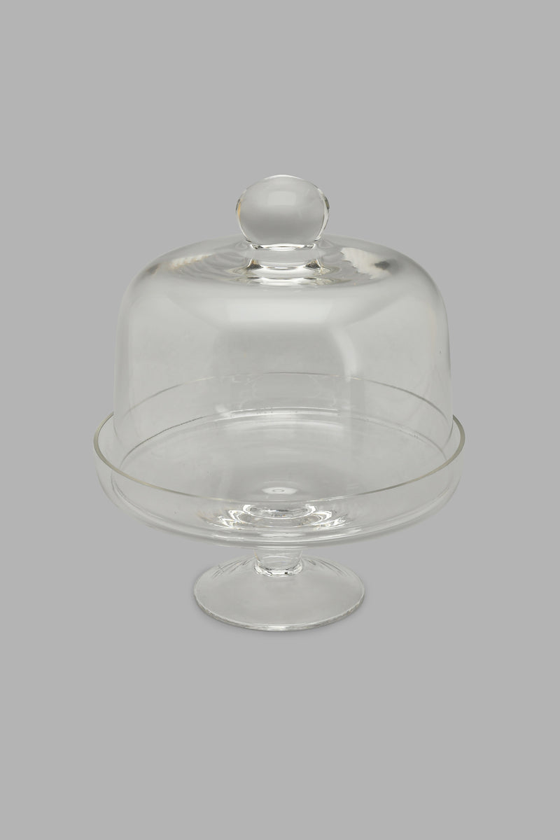 Redtag-Clear-Glass-Cake-Stand-With-Dome-Food-Storage-Home-Dining-