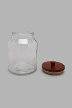 Load image into Gallery viewer, Redtag-Clear-Glass-Canister-With-Wooden-Lid-(Large)-Storage-Home-Dining-
