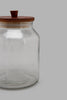 Redtag-Clear-Glass-Canister-With-Wooden-Lid-(Large)-Storage-Home-Dining-