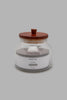 Redtag-Clear-Glass-Canister-With-Wooden-Lid-(Small)-Storage-Home-Dining-