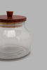 Redtag-Clear-Glass-Canister-With-Wooden-Lid-(Small)-Storage-Home-Dining-