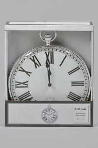 Silver Glass Hanging Wall-Clock