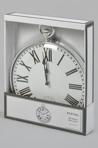 Silver Glass Hanging Wall-Clock