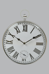 Silver Glass Hanging Wall-Clock