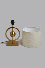 تنزيل الصورة على معرض الصور، Redtag-Gold-Circular-Metal-Ring-Table-Lamp-Table-Lamps-Home-Decor-
