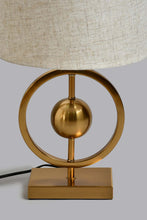 تنزيل الصورة على معرض الصور، Redtag-Gold-Circular-Metal-Ring-Table-Lamp-Table-Lamps-Home-Decor-
