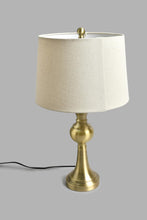 تنزيل الصورة على معرض الصور، Redtag-Gold-Metal-Pillar-Table-Lamp-Table-Lamps-Home-Decor-
