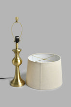 تنزيل الصورة على معرض الصور، Redtag-Gold-Metal-Pillar-Table-Lamp-Table-Lamps-Home-Decor-
