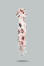 Load image into Gallery viewer, Redtag-White-Floral-Printred-Knitted-Scarfs-Scarves-Women-
