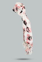 Load image into Gallery viewer, Redtag-White-Floral-Printred-Knitted-Scarfs-Scarves-Women-
