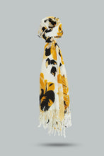 Load image into Gallery viewer, Redtag-White-Floral-Printred-Knitted-Scarfs-Scarves-Women-
