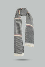 تنزيل الصورة على معرض الصور، Redtag-Grey-Embellished-Knitted-Scarfs-Scarves-Women-
