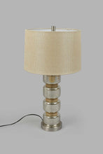 Load image into Gallery viewer, Redtag-Beige-Mercury-Glass-&amp;-Jute-Pillar-Table-Lamp-Table-Lamps-Home-Decor-
