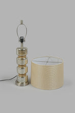 Load image into Gallery viewer, Redtag-Beige-Mercury-Glass-&amp;-Jute-Pillar-Table-Lamp-Table-Lamps-Home-Decor-
