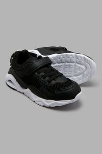 Redtag-Black-Material-Block-Trainer-Sneakers-Senior-Boys-5 to 14 Years