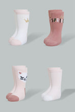 Load image into Gallery viewer, Redtag-Assorted-4-Pack-Socks-Full-Length-Infant-Girls-3 to 24 Months
