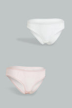 Load image into Gallery viewer, Redtag-Ivory/Dusty-Pink-Flock-Printed-Brazilian-Brief-(2-Pack)-Briefs-Brazilian-Women&#39;s-
