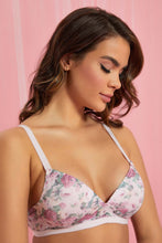 Load image into Gallery viewer, Redtag-Pink-Floral-Printed/Dusty-Pink-Plain-Padded-Non-Wired-Bra-(2-Pack)-Non-Wired-Padded-Women&#39;s-
