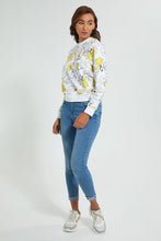 Load image into Gallery viewer, Redtag-White-Printed-Hooded-SweaT-Shirt-Sweatshirts-Women&#39;s-0
