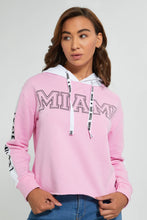 Load image into Gallery viewer, Redtag-Pink-Printed-Hooded-SweaT-Shirt-Sweatshirts-Women&#39;s-0
