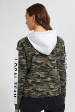 Load image into Gallery viewer, Redtag-Red-Printed-Hooded-SweaT-Shirt-Sweatshirts-Women&#39;s-0
