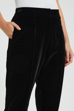 Load image into Gallery viewer, Redtag-Black-Velvet-Fit-&amp;-Flare-Pants-Celebrity-Trousers,-Colour:Black,-Filter:Women&#39;s-Clothing,-New-In,-New-In-LDC,-Non-Sale,-S22A,-Section:Women,-TBL-Women&#39;s-
