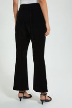 Load image into Gallery viewer, Redtag-Black-Velvet-Fit-&amp;-Flare-Pants-Celebrity-Trousers,-Colour:Black,-Filter:Women&#39;s-Clothing,-New-In,-New-In-LDC,-Non-Sale,-S22A,-Section:Women,-TBL-Women&#39;s-
