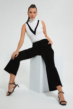 Load image into Gallery viewer, Redtag-Black-Velvet-Fit-&amp;-Flare-Pants-Celebrity-Trousers,-Colour:Black,-Filter:Women&#39;s-Clothing,-New-In,-New-In-LDC,-Non-Sale,-S22A,-Section:Women,-TBL-Women&#39;s-
