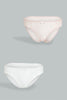 Redtag-Ivory/Dusty-Pink-Flock-Print-Bikini-Brief-(2-Pack)-Briefs-Bikini-Women's-