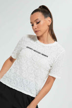 Load image into Gallery viewer, Redtag-White-Textured-Top-Celebrity-Tops,-Colour:White,-Filter:Women&#39;s-Clothing,-New-In,-New-In-LDC,-Non-Sale,-S22B,-Section:Women-Women&#39;s-
