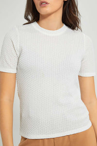 Redtag-White-Textured-Top-Tops-Women's-0