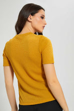 Load image into Gallery viewer, Redtag-Yellow-Textured-Top-Tops-Women&#39;s-0
